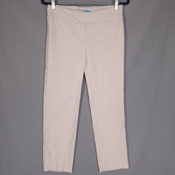 J.McLaughlin Women Pull on Pants Rayon Blend Stretch Beige Back Pockets Size 10 - Picture 1 of 10
